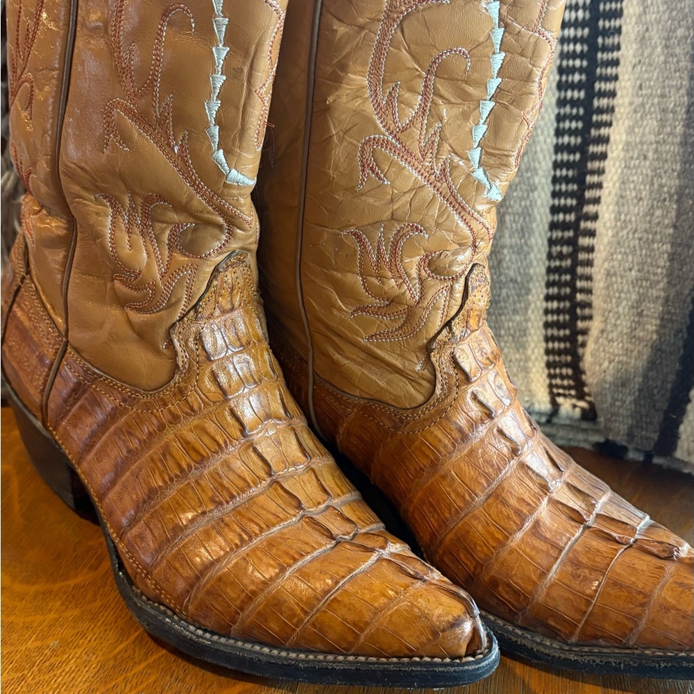 Vintage Cayman Brown Leather Los Alto Cowboy Boots